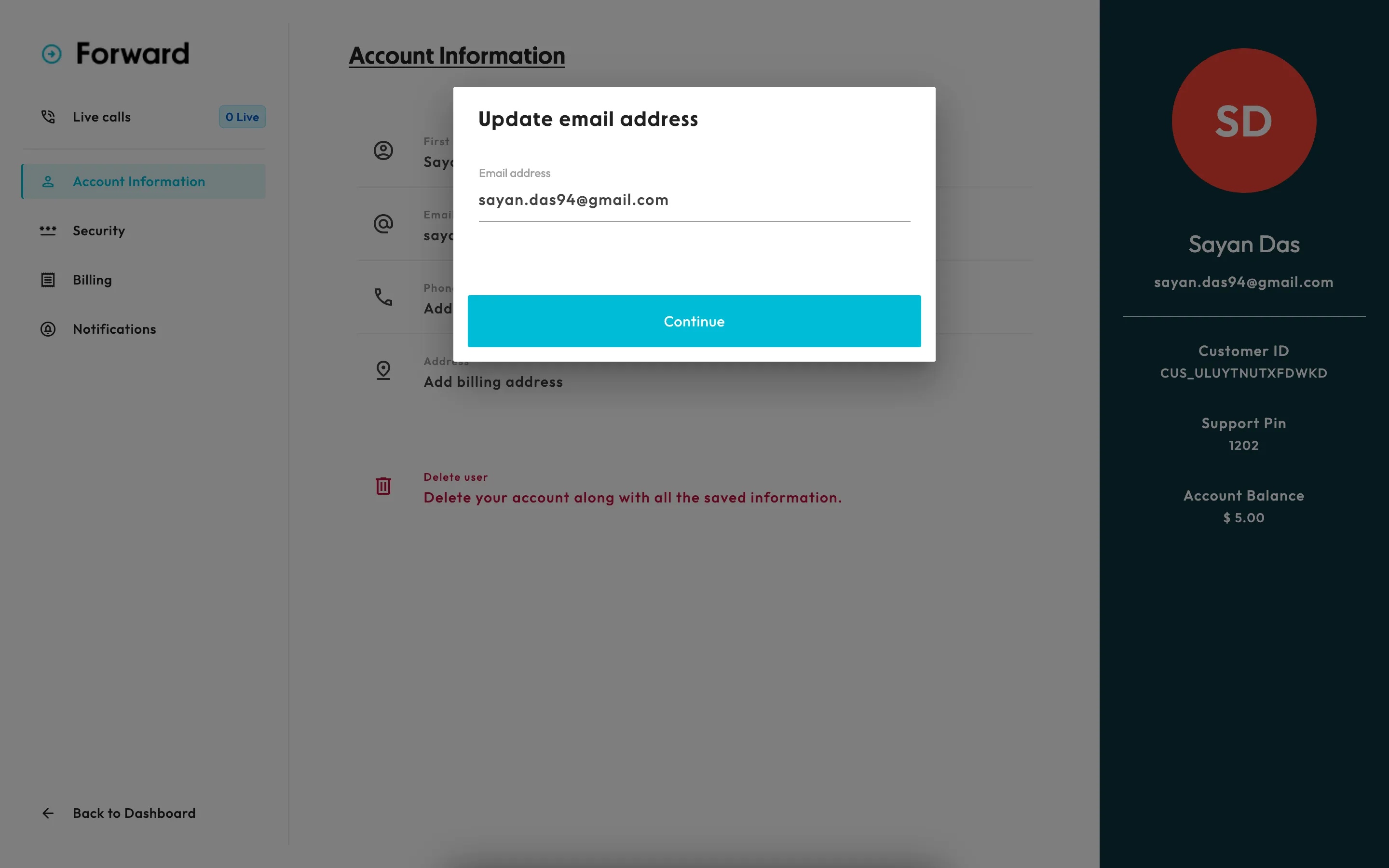screenshot of the home page